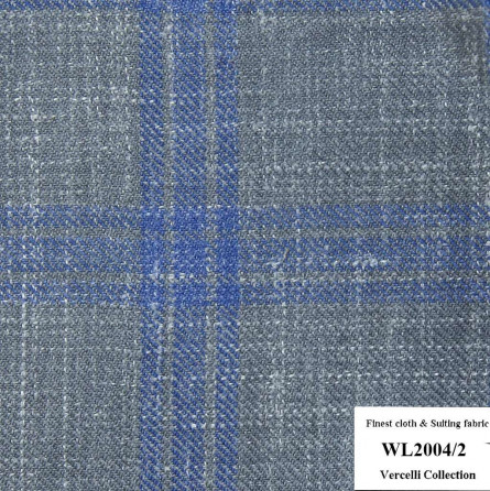 WL2004/2 Vercelli CXM - Vải Suilt 95% Wool - Xanh Dương Caro
